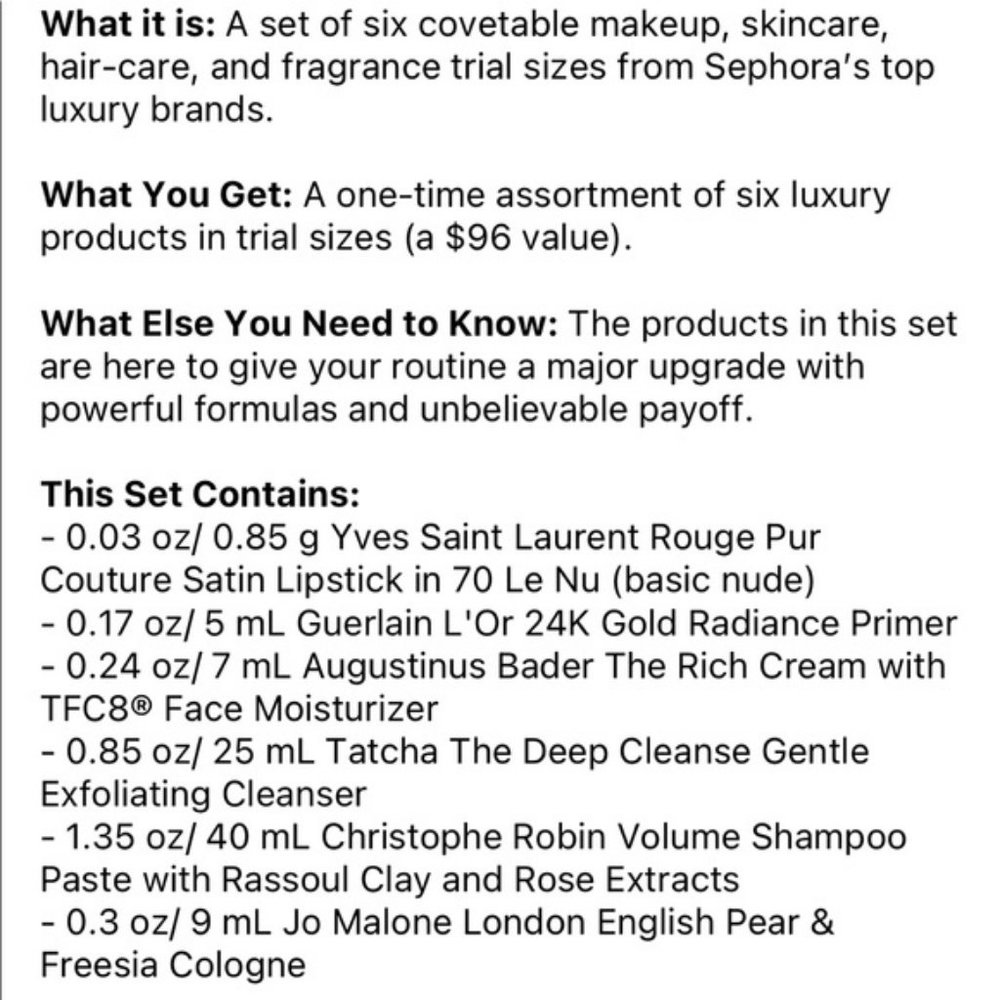 ๐ NIB ๐ Sephora LUXE Elevated Essentials Collection - Picture 3 of 9